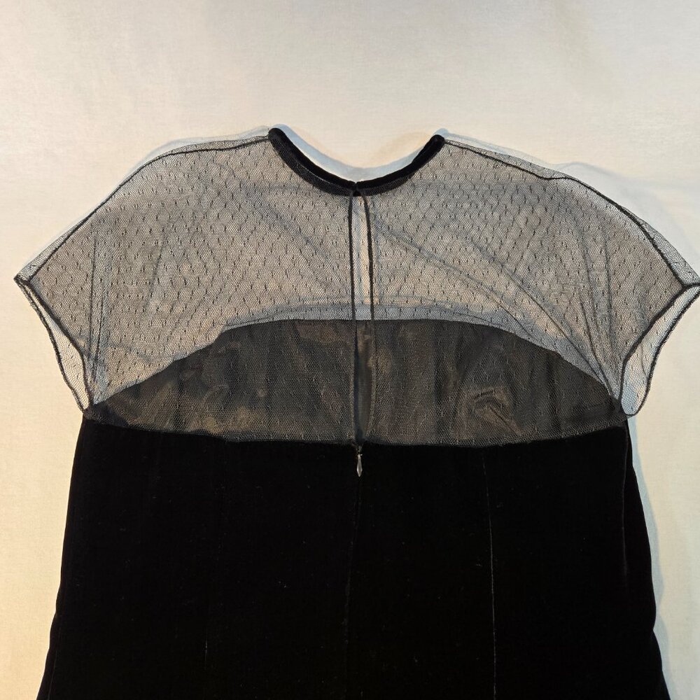 Vintage KATHLIN ARGIRO Black Velvet Sheer Top Dress Size 10 USA MADE New NO Tag! - Picture 6 of 16
